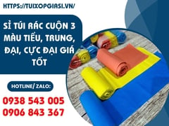 SỈ TÚI RÁC CUỘN 3 MÀU TIỂU, TRUNG, ĐẠI, CỰC ĐẠI GIÁ TỐT