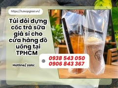 Túi đôi đựng cốc trà sữa giá sỉ cho cửa hàng đồ uống tại TPHCM