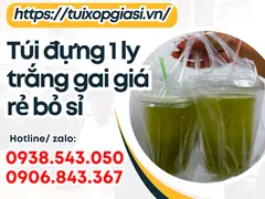 Túi đựng 1 ly trắng gai giá rẻ bỏ sỉ
