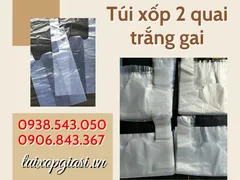 Túi xốp 2 quai trắng gai giá sỉ