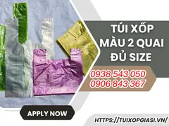 Túi xốp màu 2 quai đủ size giá rẻ