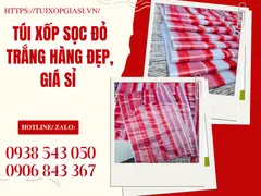 TÚI XỐP SỌC ĐỎ TRẮNG HÀNG ĐẸP, GIÁ SỈ