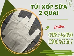Túi xốp sữa 2 quai - túi xốp siêu thị đủ kích cỡ giá rẻ