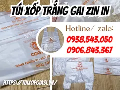 Túi xốp trắng gai zin in chữ, hình theo yêu cầu giá sỉ