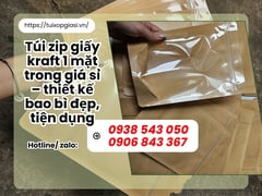 Túi zip giấy kraft 1 mặt trong giá sỉ – thiết kế bao bì đẹp, tiện dụng