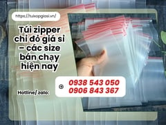 Túi zipper chỉ đỏ giá sỉ – các size bán chạy hiện nay