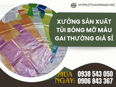 Xưởng sản xuất túi bóng mỡ màu gai thường giá sỉ