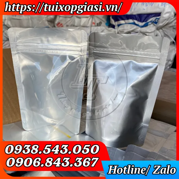 TÚI ZIP 1 MẶT BẠC
