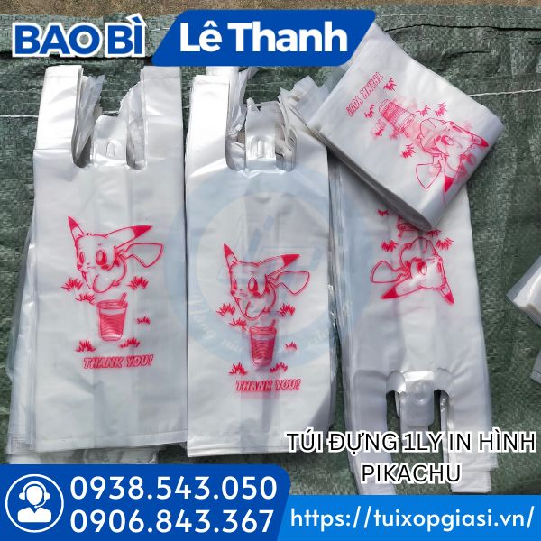 Túi 1 ly pikachu in hình
