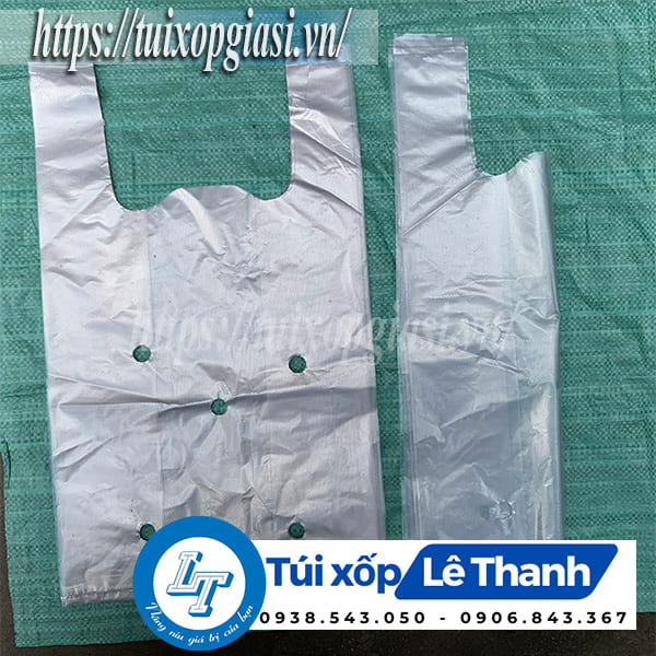 Túi 2 quai trắng đục lỗ giá sỉ tại Tiền Giang
