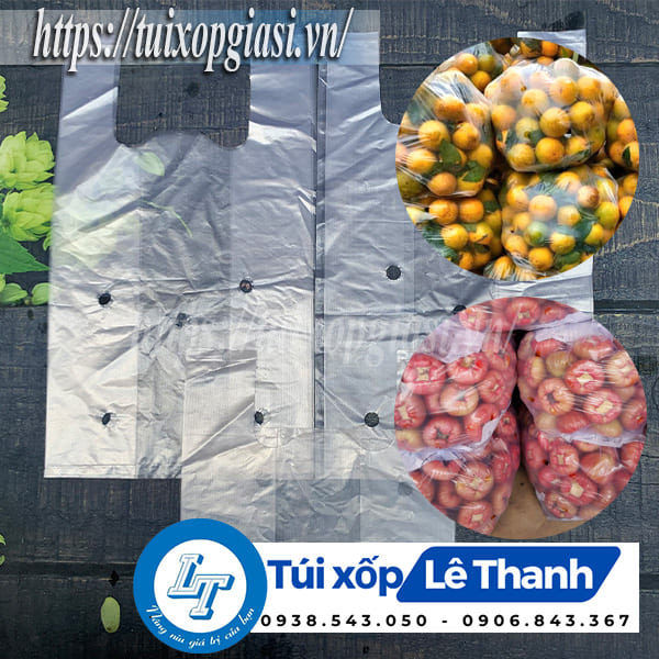 Túi 2 quai trắng đục lỗ giá sỉ tại Tiền Giang