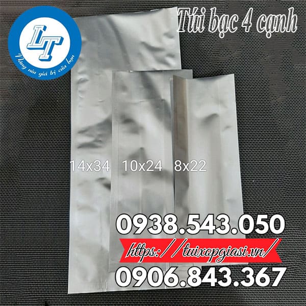 Túi bạc 4 cạnh đựng cà phê giá rẻ