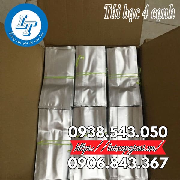 Túi bạc 4 cạnh đựng cà phê giá rẻ