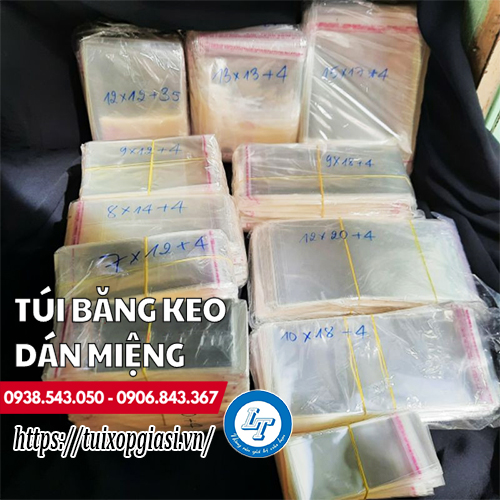 Túi băng keo dán miệng đủ kích thước