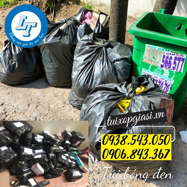 Túi bóng đen đựng rác, đóng hàng