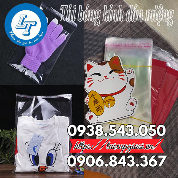 Túi bóng kính dán miệng đựng đồ