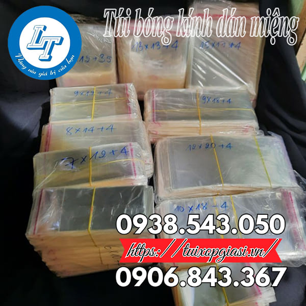 Túi bóng kính dán miệng nhiều kích cỡ