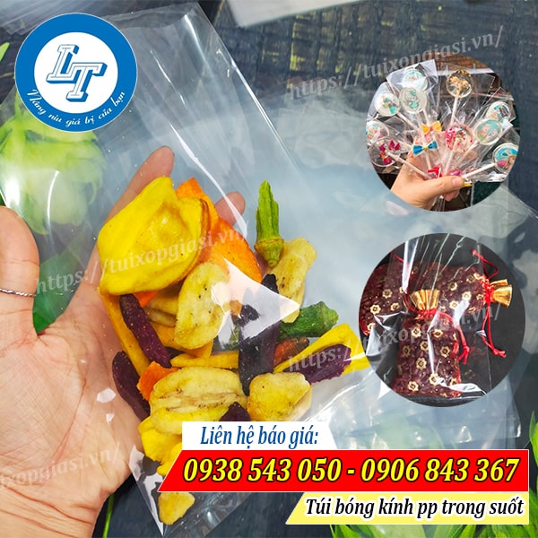 Túi bóng kính pp trong suốt đựng bánh kẹo Túi bóng kính pp trong suốt đựng bánh kẹo