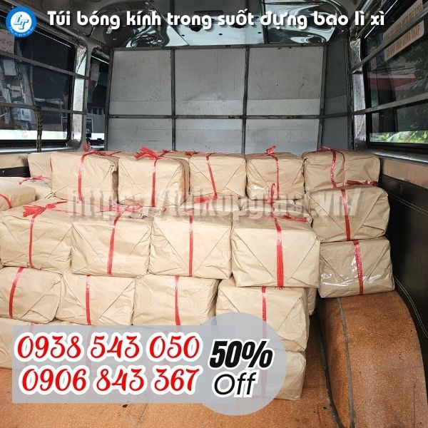Túi bóng kính trong suốt đựng bao lì xì lấy sỉ càng nhiều càng rẻ
