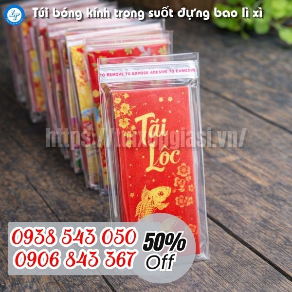 Túi bóng kính trong suốt đựng bao lì xì
