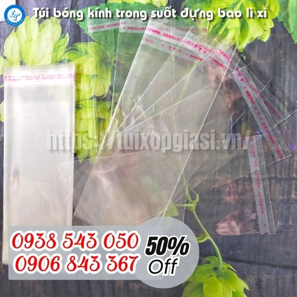 Túi bóng kính trong suốt đựng bao lì xì
