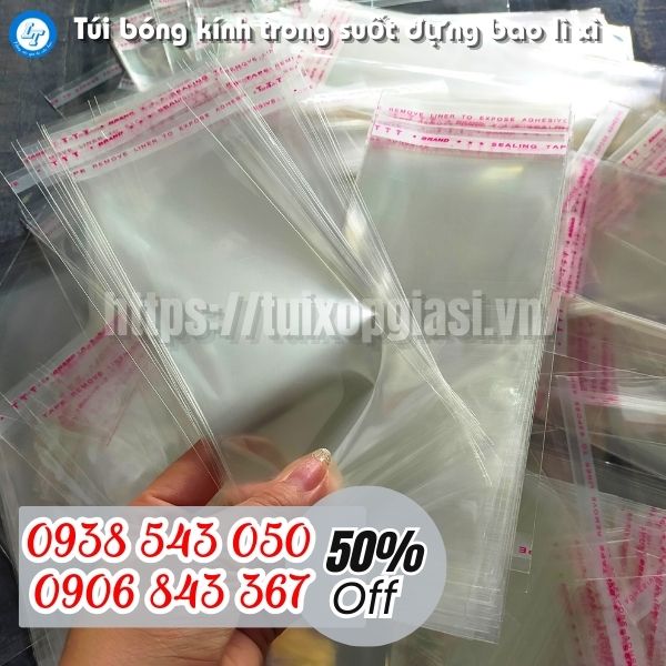 Túi bóng kính trong suốt đựng bao lì xì