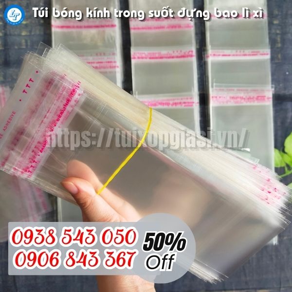 Túi bóng kính trong suốt đựng bao lì xì lấy càng nhiều càng rẻ