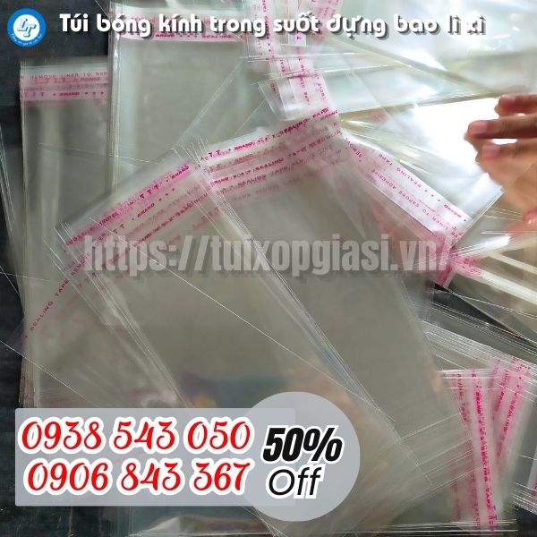 Túi bóng kính trong suốt đựng bao lì xì lấy càng nhiều càng rẻ