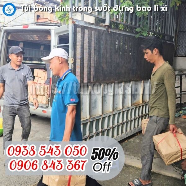 Lên hàng túi bóng kính trong suốt đựng bao lì xì cho khách sỉ