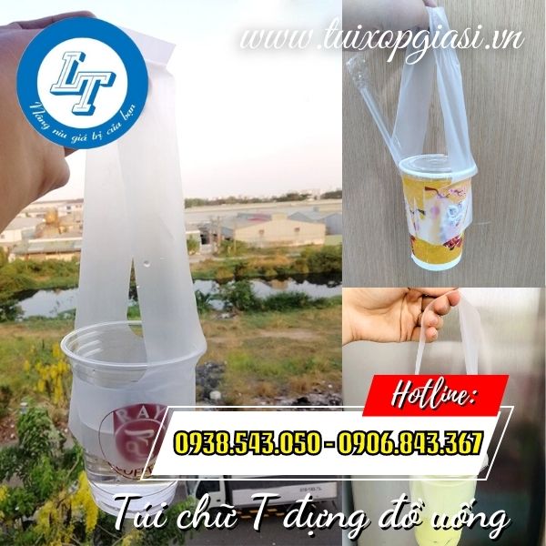 Túi chữ T đựng đồ uống mang đi