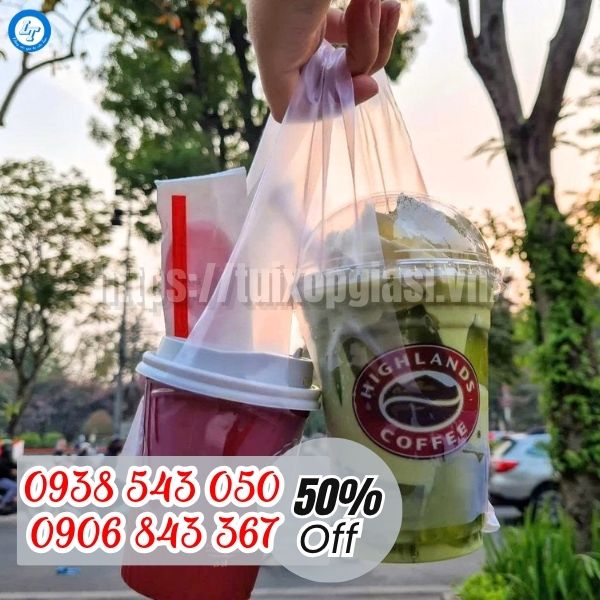Túi chữ T đựng ly phù hợp với các loại ly nhựa, ly giấy