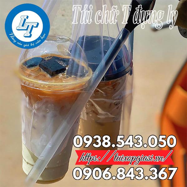 Túi chữ T đựng ly trà sữa