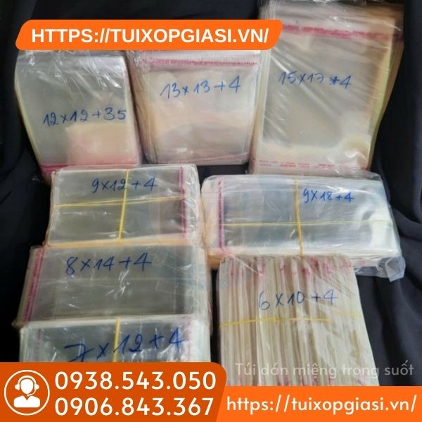 Túi dán miệng trong suốt đủ kích cỡ Túi dán miệng trong suốt đủ kích cỡ