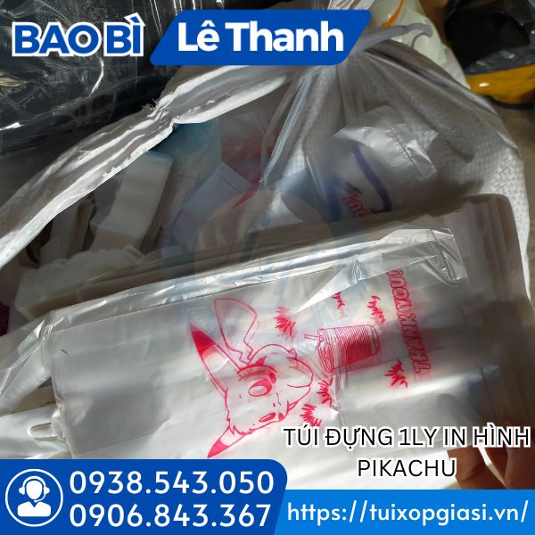Túi đựng 1 ly in hình pikachu giá rẻ