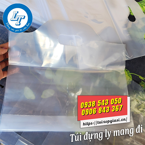 Túi đựng 2 ly mang đi có vách ngăn