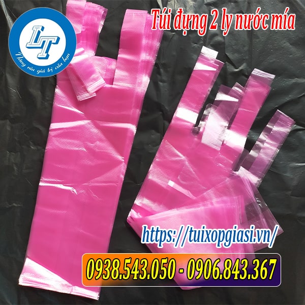 Túi đựng 2 ly nước mía Túi đựng 2 ly nước mía