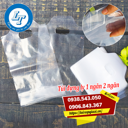 Túi đựng ly 1 ngăn bóng dẻo