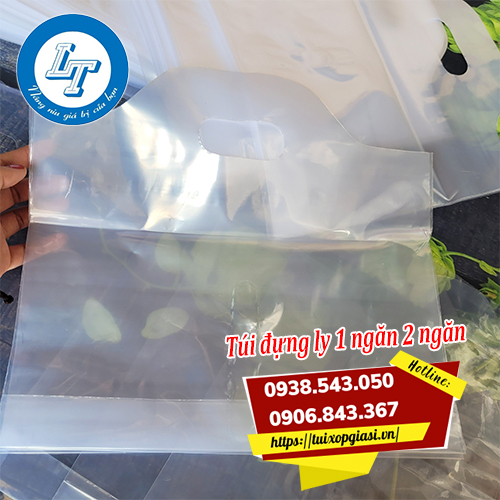 Túi đựng ly 2 ngăn bóng dẻo