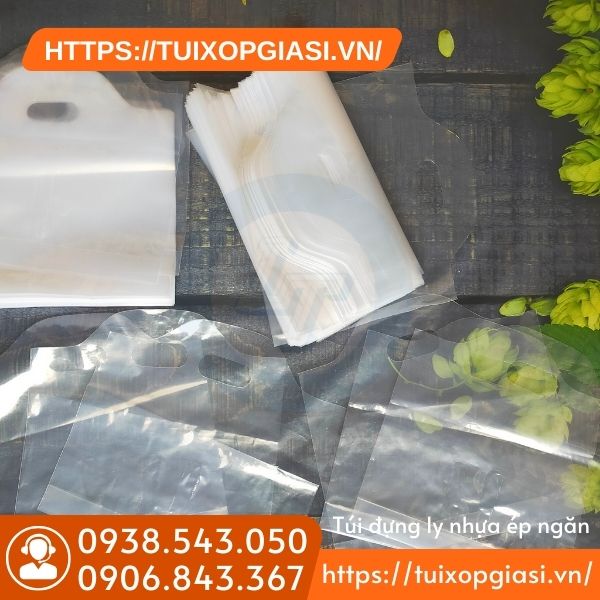 Túi đựng ly nhựa ép ngăn dày dặn
