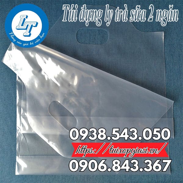Túi đựng ly trà sữa 2 ngăn giá rẻ