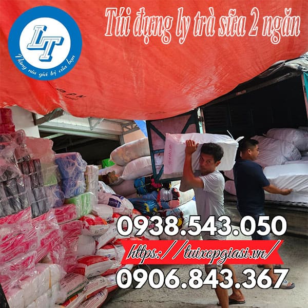 Túi đựng ly trà sữa 2 ngăn giá rẻ