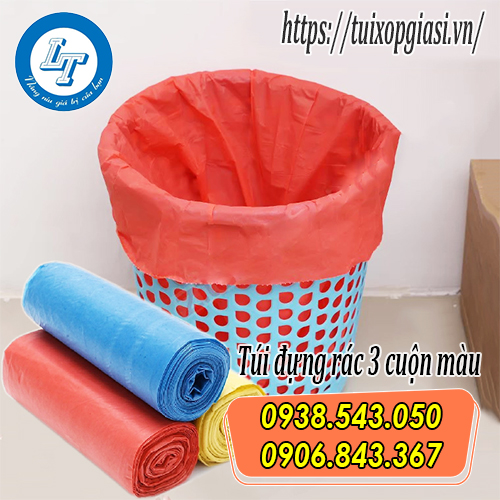 Túi đựng rác 3 cuộn màu