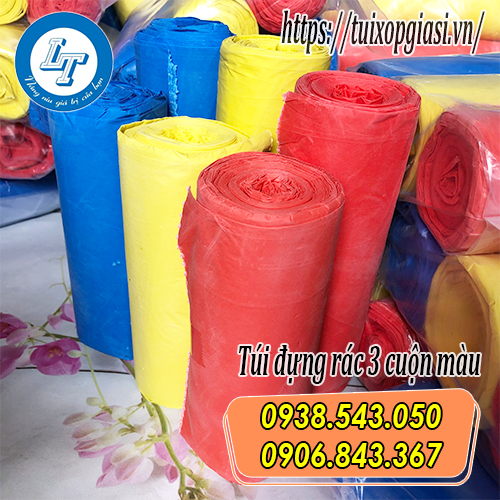Túi đựng rác 3 cuộn màu