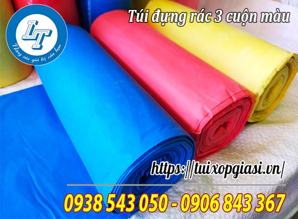 Túi đựng rác 3 cuộn màu
