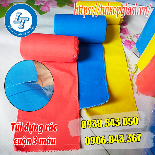 Túi đựng rác cuộn 3 màu