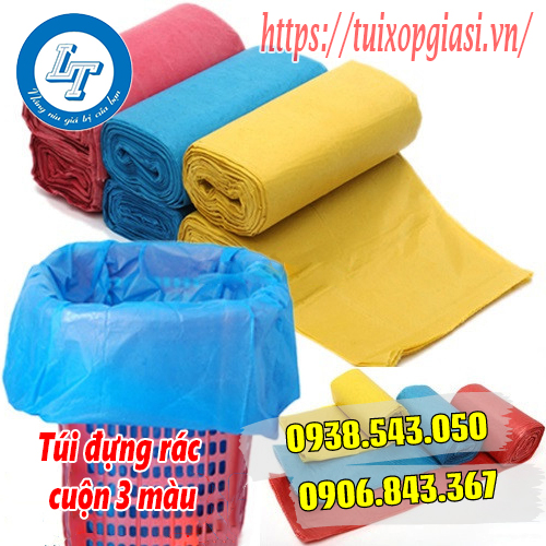 Túi đựng rác cuộn 3 màu cho quán ăn