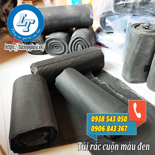 Túi đựng rác cuộn màu đen size đại