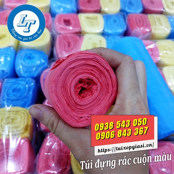 Túi đựng rác cuộn màu không lõi