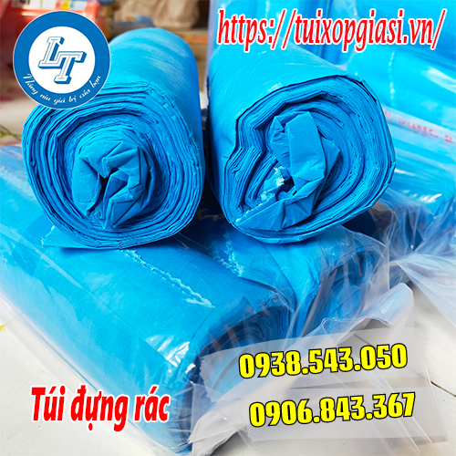 Túi đựng rác cuộn màu xanh