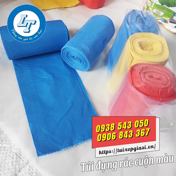 Túi đựng rác cuộn màu